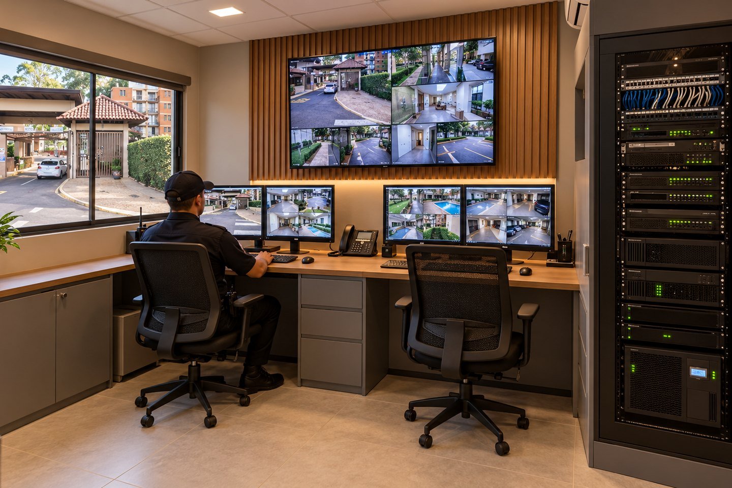 Simulação conceitual de uma central de segurança integrada